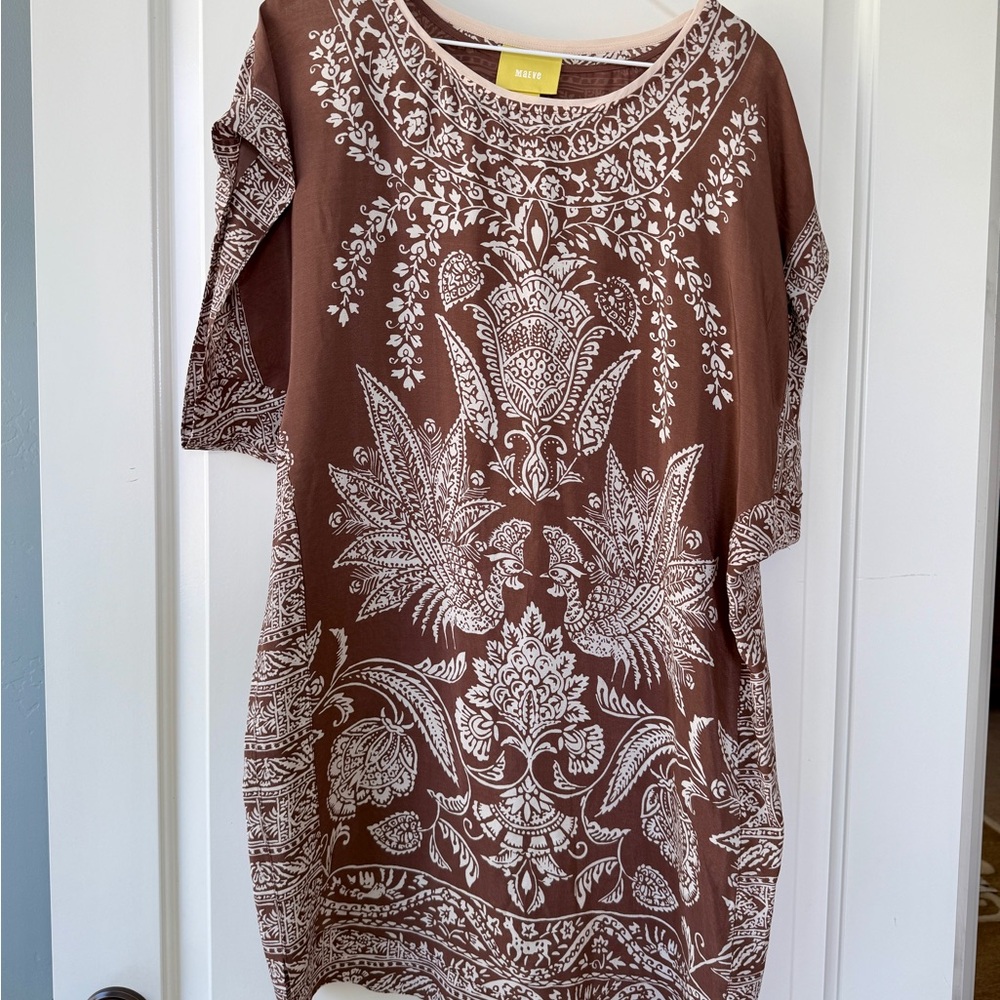 Anthropologie Maeve - Elegant Brown Floral Dress